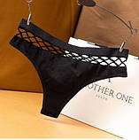 Набір стрінгів (бежеві, чорні, білі) - розмір 42-44, нейлон, спандекс, фото 9
