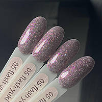 Гель-лак GeliX Flash Yuki 05, світловідбиваючий з пластівцями ЮКИ