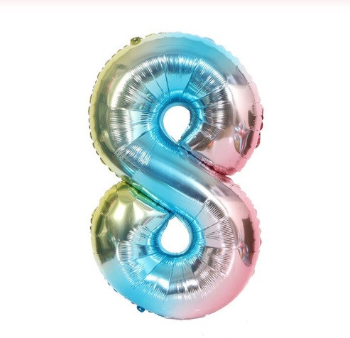 Кулька цифра 8 фольгована 32 дюйма різнобарвний, фото 1