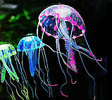 Медуза в акваріум помаранчева - діаметр шапки близько 9,5 см, довжина близько 18см, силікон, (в темряві не світиться), фото 3