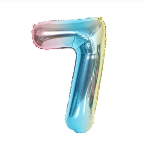 Кулька цифра 7 фольгована 32 дюйма різнобарвний, фото 1