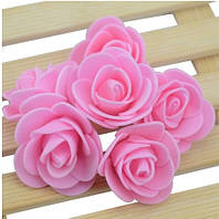 Головки искусственных цветов 50 штук 3 см розовый