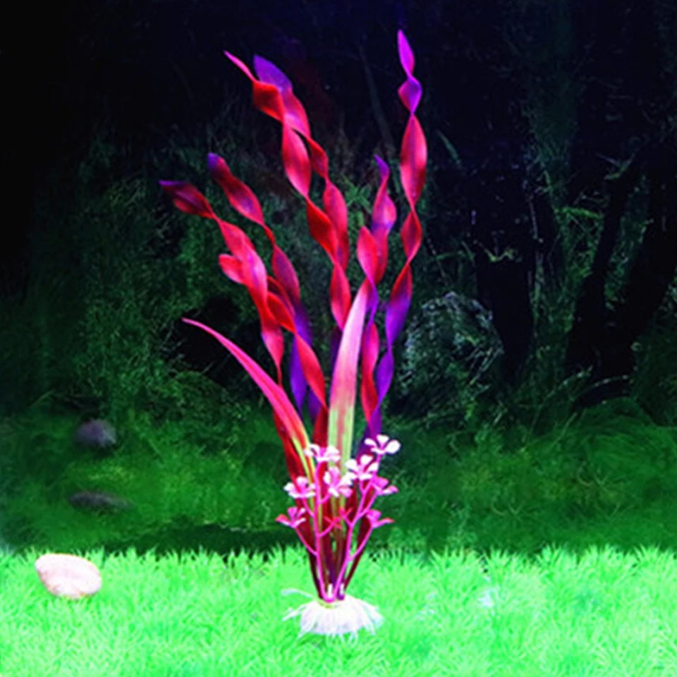 Штучні рослини для акваріума рожеві - довжина 29-30см, пластик