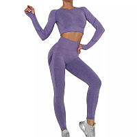 Женский костюм для фитнеса L фиолетовый