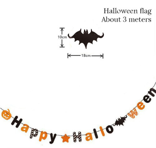 Гірлянда на Хелловін "Happy Halloween" - довжина стрічки 2,8-3м, картон