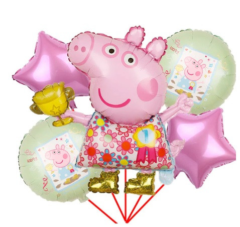 Свинка Пеппа кульки 5 штук різнобарвний, фото 1