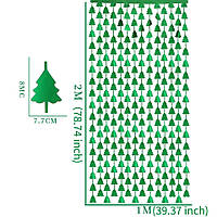 Дождик для фотозоны в форме елочек 2 на 1 м зеленый
