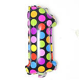 Кулька цифра 1 у горошок 16 дюймів різнобарвний, фото 2