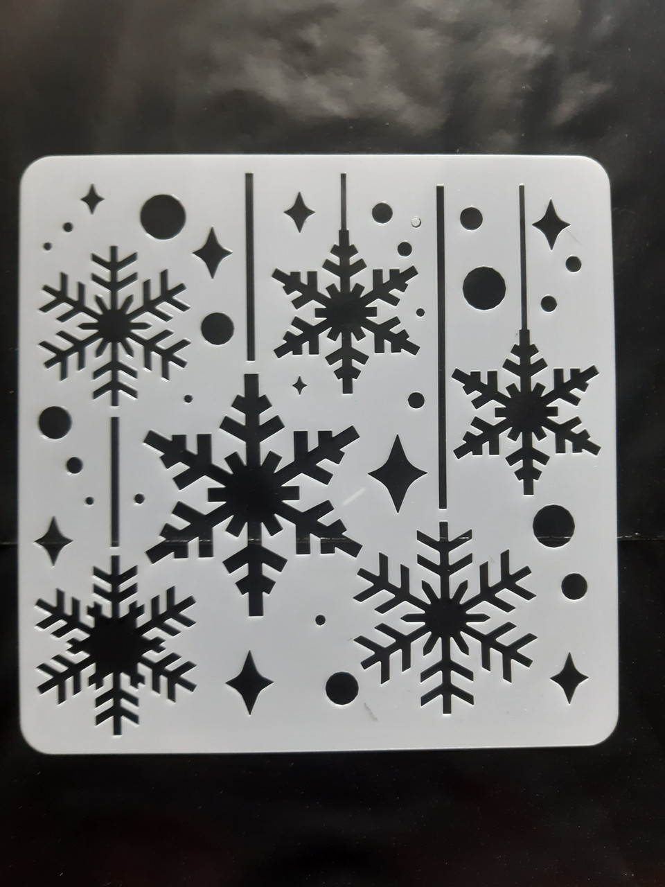 Трафарет Сніжинки 15 на 15 см сірий, фото 1