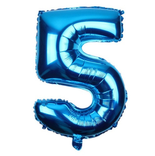 Кулька цифра 5 фольгована 32 дюйма блакитний, фото 1