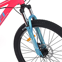 Велосипед "BELLE" PROF1 G26BELLE A26.1 26 д. Алюм.рама 17 ", SHIMANO 21SP, алюм.DB, FW TZ500, малиново-білий, фото 4