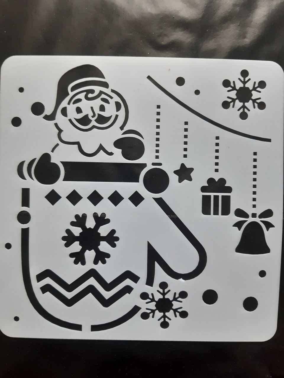 Витинанка Дід Мороз 15 на 15 см сірий, фото 1