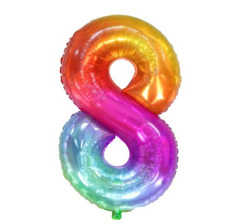 Кулька цифра 8 фольгована 40 дюймів різнобарвний, фото 1