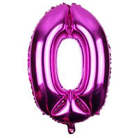 Кулька цифра 0 фольгована 32 дюйма бургунді