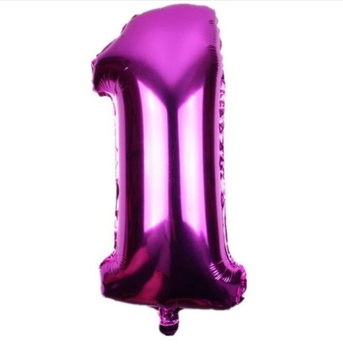 Кулька цифра 1 фольгована 32 дюйма бургунді, фото 1