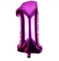 Кулька цифра 1 фольгована 32 дюйма бургунді