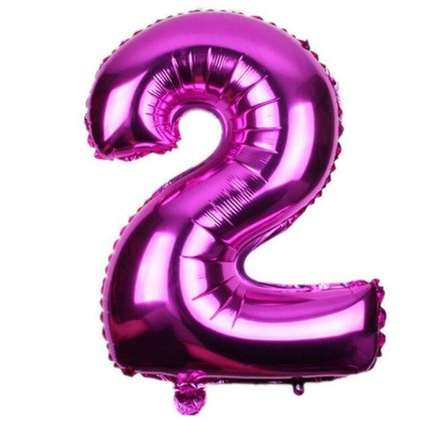Кулька цифра 2 фольгована 32 дюйма бургунді, фото 1