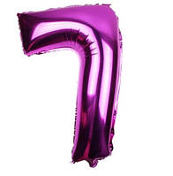 Кулька цифра 7 фольгована 32 дюйма бургунді