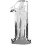 Кулька цифра 1 фольгована 32 дюйма сріблястий, фото 3