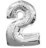 Кулька цифра 2 фольгована 32 дюйма сріблястий, фото 2