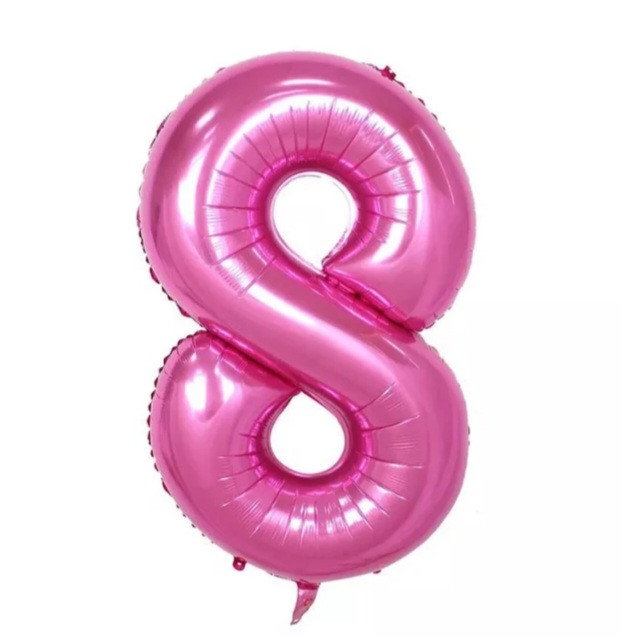 Кулька цифра 8 фольгована 32 дюйма рожевий, фото 1