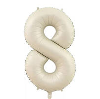 Кулька цифра 8 фольгована 32 дюйма кремовий
