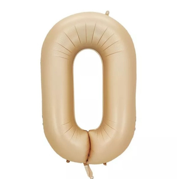 Кулька цифра 0 фольгована 32 дюйма карамельний, фото 1