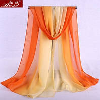 Женский шарф оранжевый 150*50см, шифоновый
