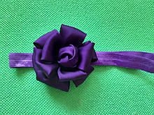 Пов'язка для дитини фіолетового кольору - квітка 7см, розмір універсальний (на резинці)