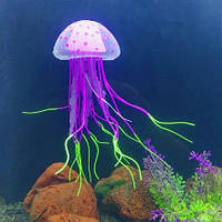 Силиконовая фиолетовая медуза в аквариум - 5,9см