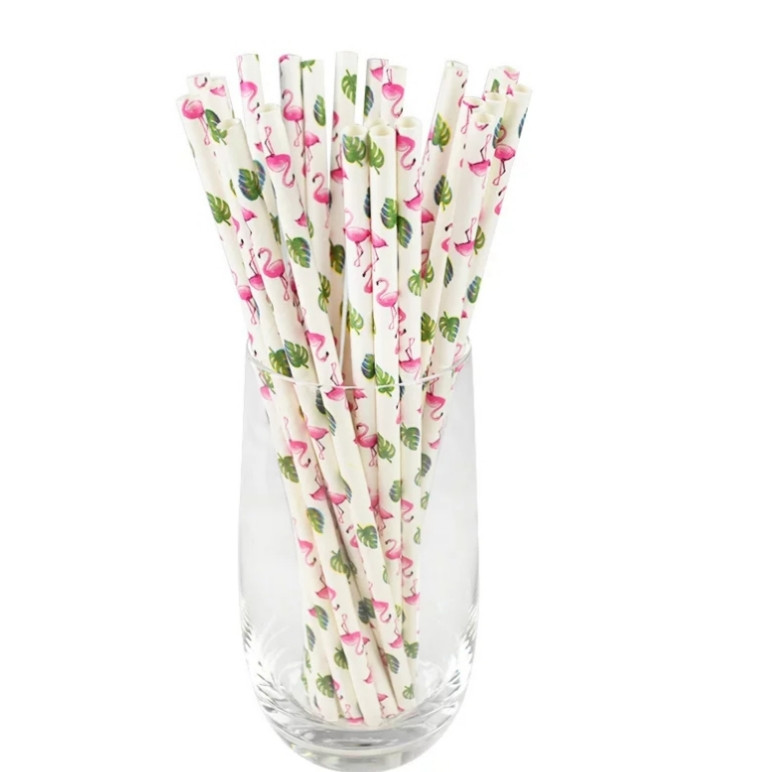 Коктейльні трубочки Фламінго 25штук 20 см різнобарвний, фото 1