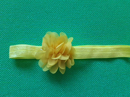 Пов'язка для дівчинки жовта - розмір квітки 5,5 см, розмір універсальний (на резинці)