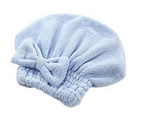 Тюрбан для волос голубой из микроволокна - размер универсальный, (подходит для детей и взрослых)