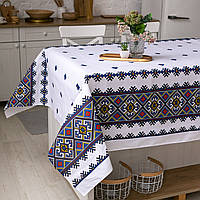 Скатерть традиция "Синий орнамент" 1.5м х 1.1м (кухонный стол)