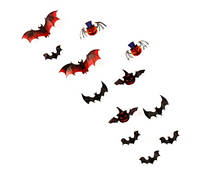 Летучие мыши на Хэллоуин - в наборе 12шт. разных размеров, есть 2-х сторонний скотч, пластик