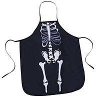 Фартух з приколом Скелет 73 на 57 см чорно-білий