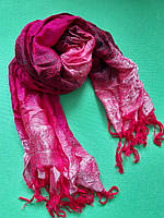 Шарф малиновый женский - размер шарфа приблизительно 160*60см, 100% полиэстер