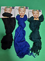 Шарфики женские набор из 3-х штук (зеленый, синий, черный) - размер шарфа приблизительно 170*65см