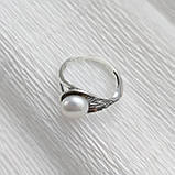 Срібна каблучка з перлиною Авокадо, фото 2