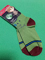 Носки для мальчика зеленые - 26-31 размер, по стельке 14-17см, 80% хлопок, 15% бамбук, 5% лайкра