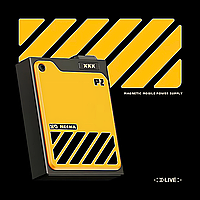 Магнитный портативный повербанк с беспроводной зарядкой MECHA X-LIVE P2, Power Bank MagSafe, 10000mAh (yellow)