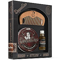 Подарочный набор Dapper Dan Hairy Man Combo - гребень, масло д/бороды 15мл, heavy hold pomade 100гр