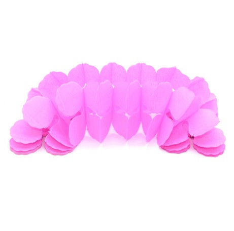 Гірлянда гармошка паперова 3 м 16 на 11 см рожевий, фото 1