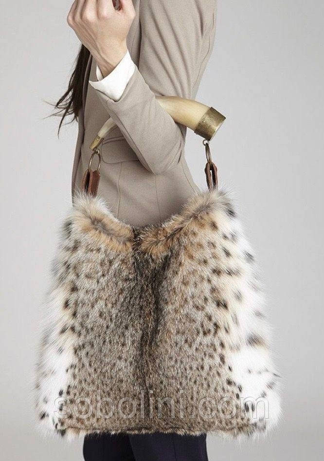Сумка з натурального хутра рисі, фото 1