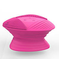 3D силіконова масажна щітка для вмивання, очищення й масажу обличчя з заряджанням на магнітних контактах