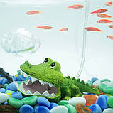 Декор в акваріум "Крокодил" - розмір 12*7см, є трубка для повітря, фото 2