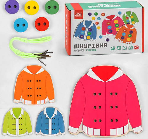 Дерев'яна шнурівка Приший ґудзик, фото 1