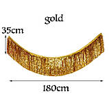 Гірлянда дощик для фотозони 180 на 35 см золотистий, фото 2