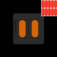 Набор люминесцентных наклеек на выключатель, оранжевые - размер 10*10см., впитывают свет и светятся в темноте