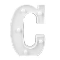 Об'ємна літера C led маленька 16 на 11 см білий